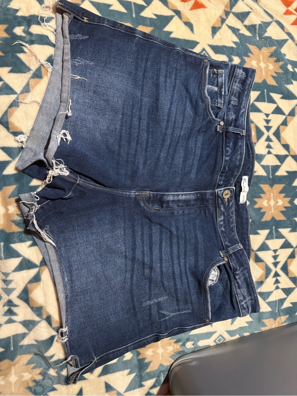 KanCan Dark Blue Distressed Denim Boyfriend Shorts